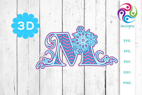 3D Multilayer Floral Chevron Letter M Review