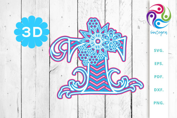 3D Multilayer Floral Chevron Letter T: A 3D SVG Shapes Review