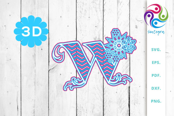 3D Multilayer Floral Chevron Letter W Review