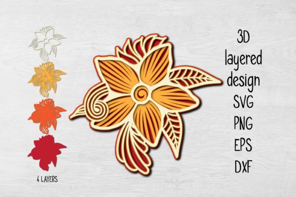 3D Multilayer Floral Design: A 3D SVG Shapes Review