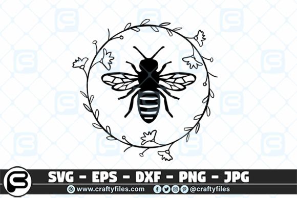 Bee Arounded Graphics for Crafts and Branding