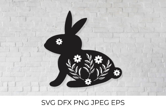 Easter Bunny Floral Silhouette: Premium Graphics for Seasonal Illustrations