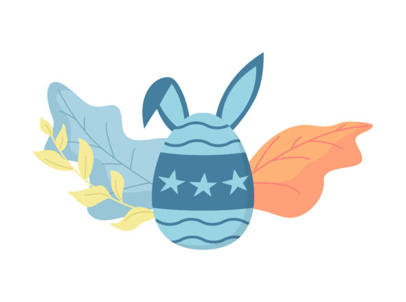 Easter Egg Ears Blue Floral Vector: A Graphics Review for Sellers