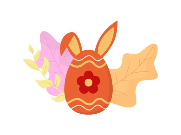 Easter Egg Ears Orange Floral Vector Graphics & Illustrations Review