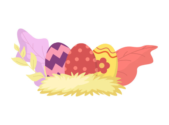 Easter Eggs Red Colorful Floral Vector Graphics & Illustrations