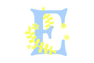 Floral Alphabet - E for Wedding Crafts & Branding