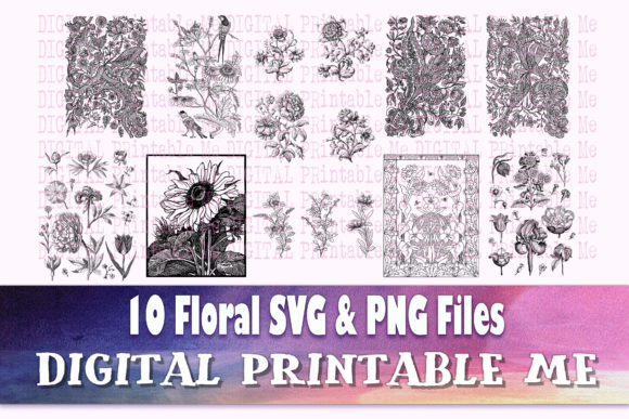 Floral Illustration Full Page Flower Graphics and Illustrations