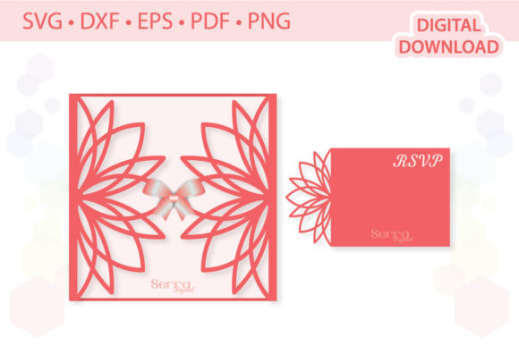 Floral Invitation Card Cut File for Laser Cutting and Cards