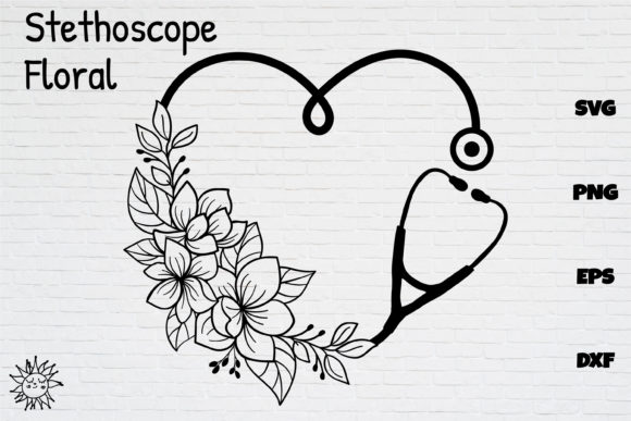 Floral Stethoscope Tee: Graphics & Illustrations for Crafters