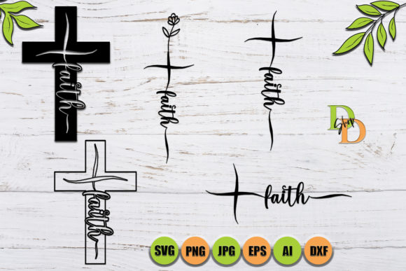 Flower Cross Graphics for Crafts and Branding