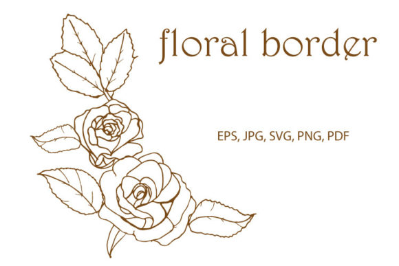 Rose Floral Border, Corner SVG. Vector.