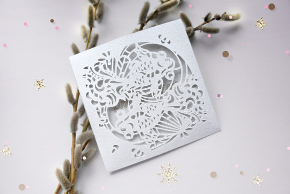 Wedding Envelope Laser Cut Template for Editorial Design